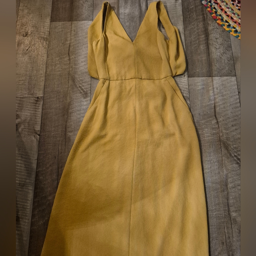 Aritzia Wilfred Sleeveless Dress Yellow 4 NWT - Picture 4 of 8